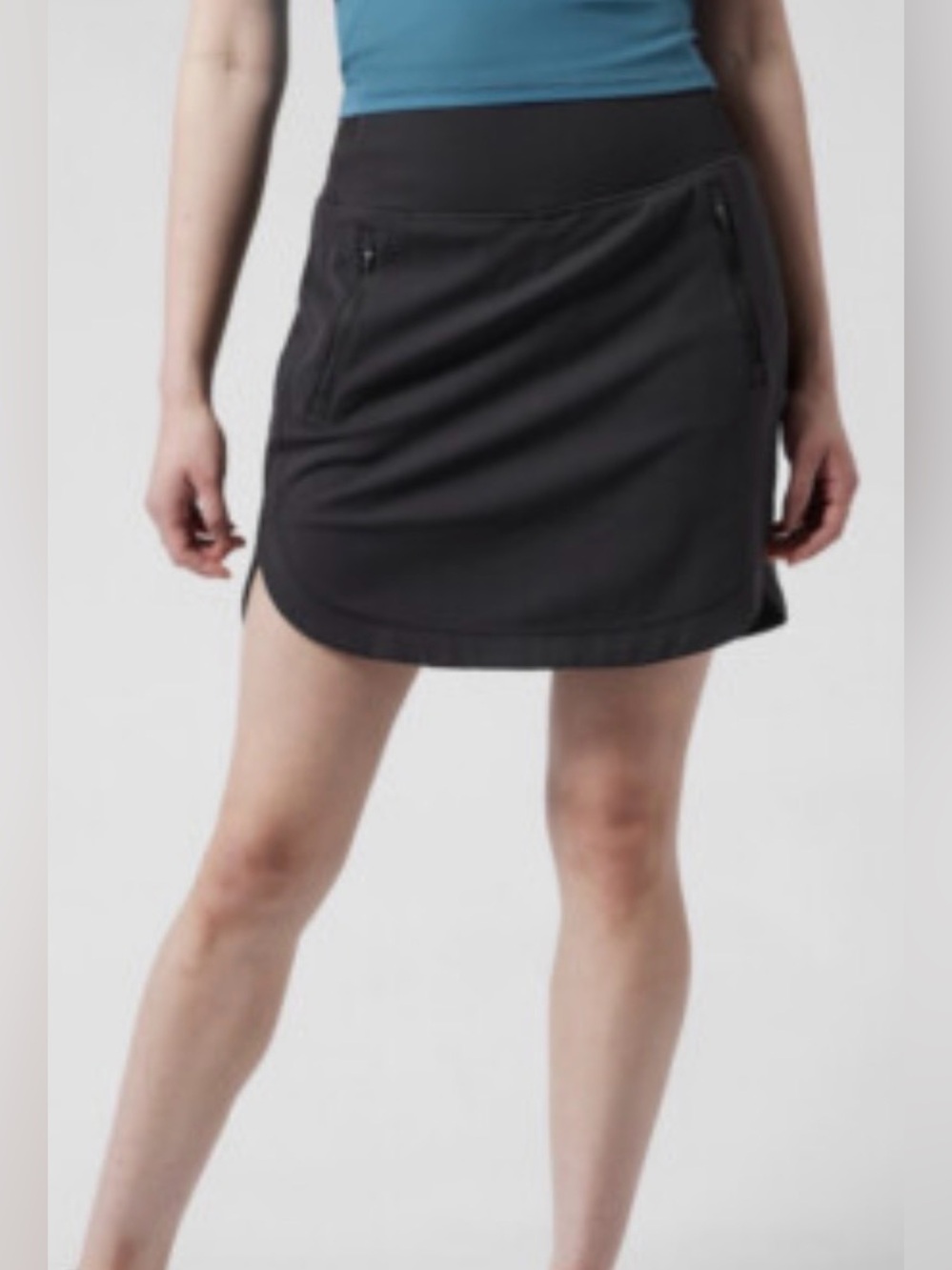 NWT Athleta Black Fairway Golf Skort 18” with Zip Pockets | XS